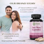 Pure Natural Herbal Blend | Sea Moss + Burdock + Ashwagandha + Black Seed | 1500mg Holistic Wellness | 60 Veg Caps