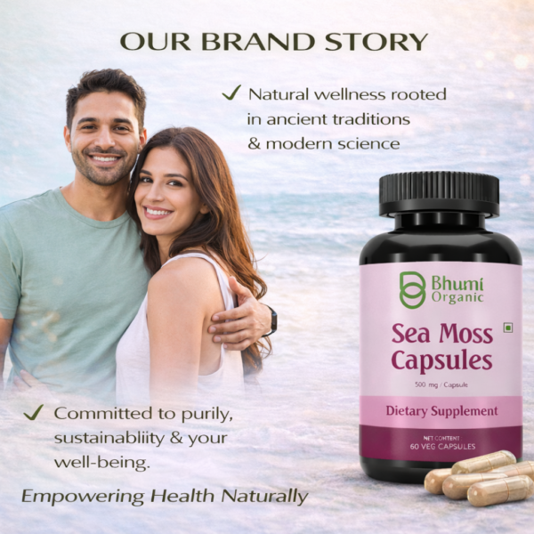 Pure Natural Herbal Blend | Sea Moss + Burdock + Ashwagandha + Black Seed | 1500mg Holistic Wellness | 60 Veg Caps
