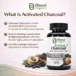 Pure Natural Activated Coconut Charcoal Capsules | Detox & Digestive Cleanse | 60 Vegan Caps