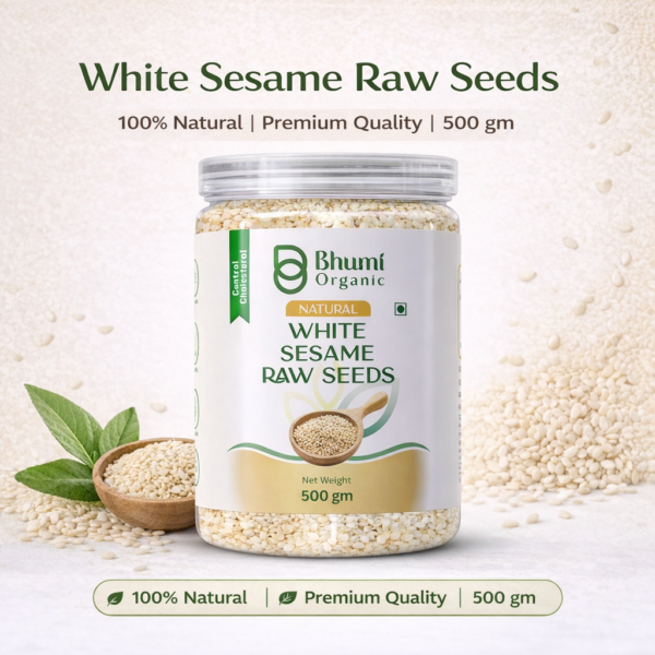 Pure Natural White Sesame Seeds | Calcium-Rich Superfood | 500g