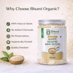 Pure Natural White Sesame Seeds | Calcium-Rich Superfood | 500g