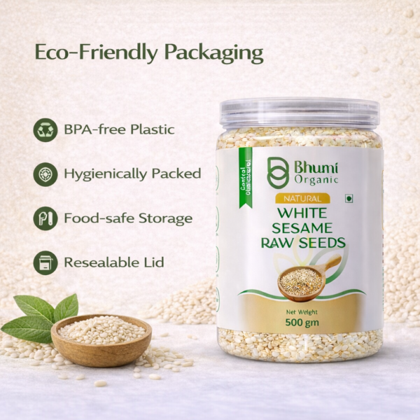 Pure Natural White Sesame Seeds | Calcium-Rich Superfood | 500g