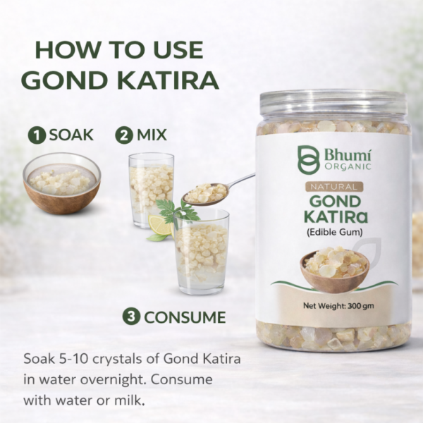 Bhumi Organic Gond Katira 300g | Natural Body Coolant & Energy Booster