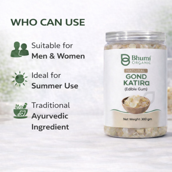 Bhumi Organic Gond Katira 300g | Natural Body Coolant & Energy Booster