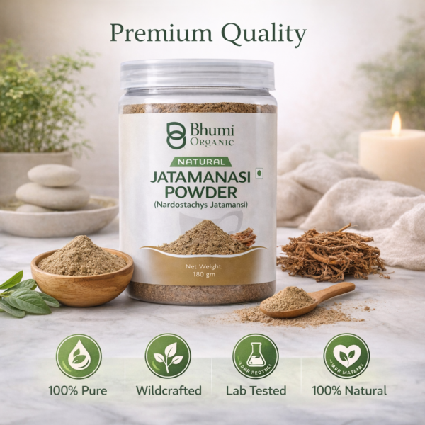 Bhumi Organic Jatamansi Powder 360g | For Sound Sleep, Stress Relief & Hair Growth