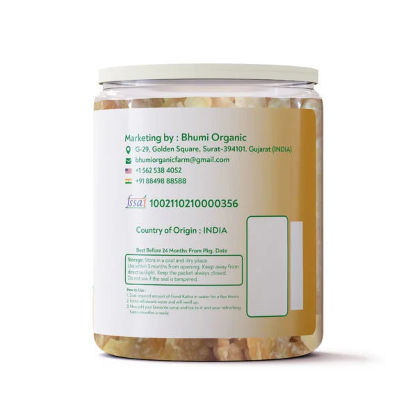 Bhumi Organic Gond Katira – 100% Natural Edible Tragacanth Gum, 300g