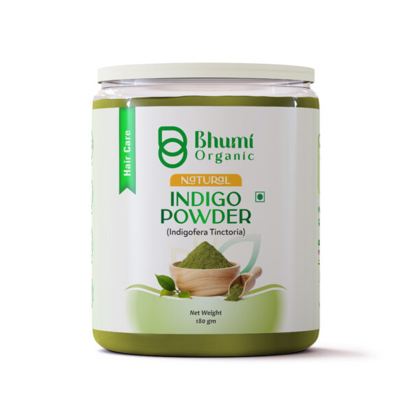 Bhumi Organic Natural Indigo Powder for Hair Color, 180g