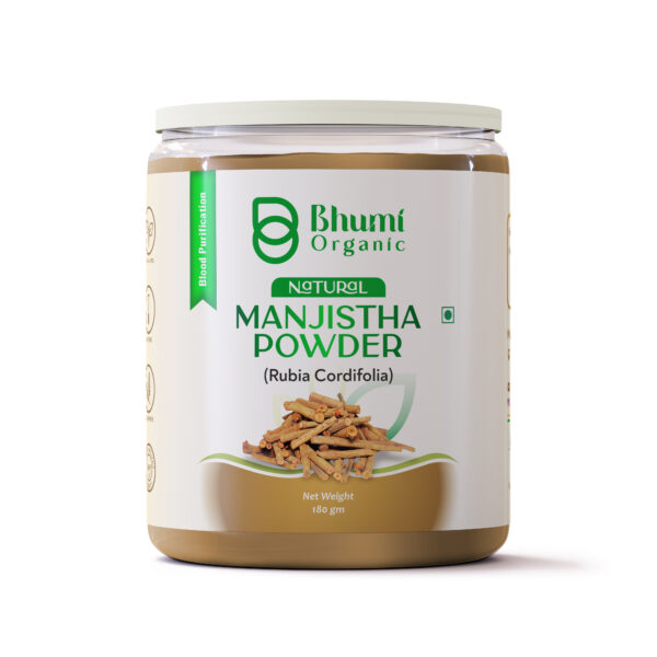 Bhumi Organic Natural Manjistha Powder (Rubia Cordifolia), 180g