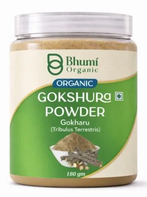 Bhumi Organic Gokshura Powder 180g (Pack of 4) | For Energy, Strength & Urinary Health