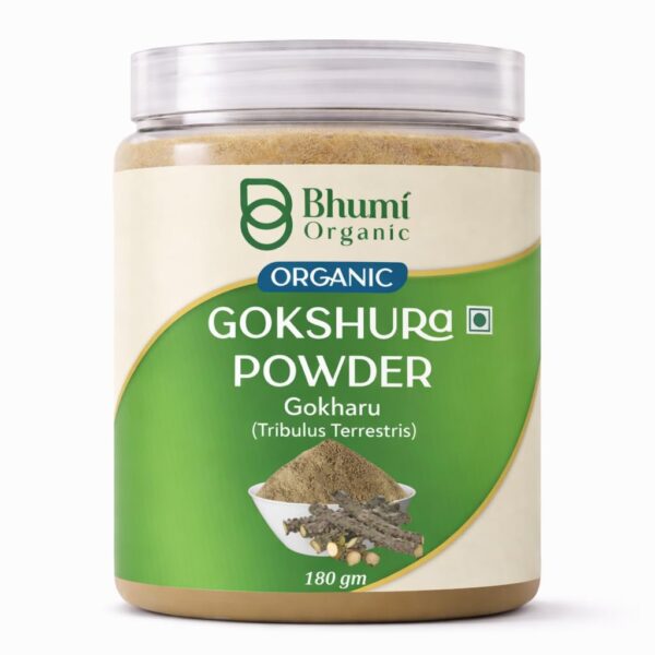 Bhumi Organic Gokshura Powder 180g (Pack of 4) | For Energy, Strength & Urinary Health