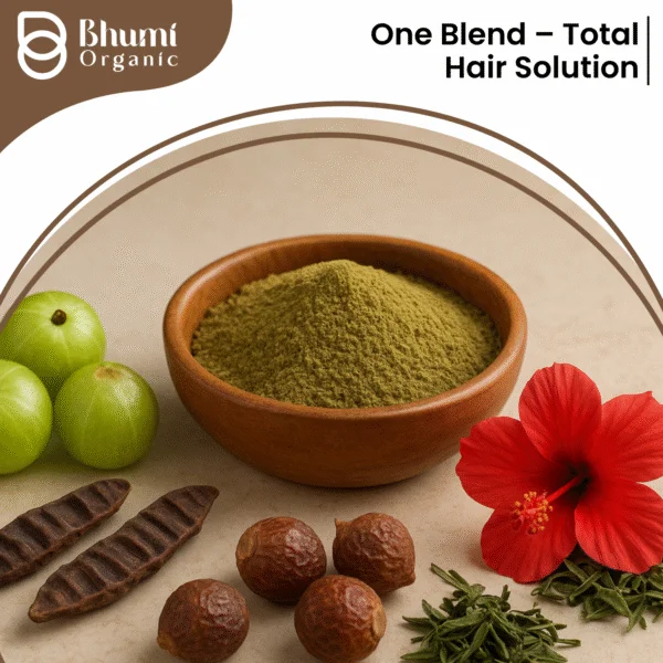 Bhumi Organic 5-in-1 Hair Care Powder 400g | Amla, Bhringraj | For Hair Fall & Growth