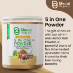 Bhumi Organic 5-in-1 Hair Care Powder 400g | Amla, Bhringraj | For Hair Fall & Growth