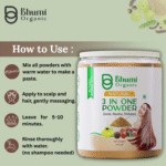 Bhumi Organic 3-in-1 Hair Powder with Amla, Bhringraj, Shikakai | 400g