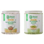 Bhumi Organic Natural Seeds Combo Pack, Sunflower and Pumpkin Seeds (Pepitas), 300g Each, High in Protein and Fibre