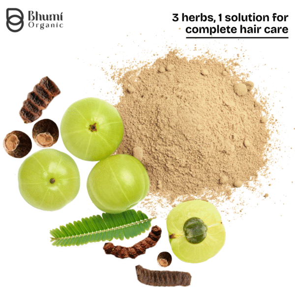 Bhumi Organic 3-in-1 Hair Powder with Amla, Bhringraj, Shikakai | 400g