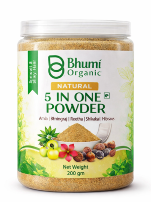 Bhumi Organic 5-in-1 Hair Care Powder 400g | Amla, Bhringraj | For Hair Fall & Growth