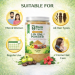 Bhumi Organic 5-in-1 Hair Care Powder 400g | Amla, Bhringraj | For Hair Fall & Growth
