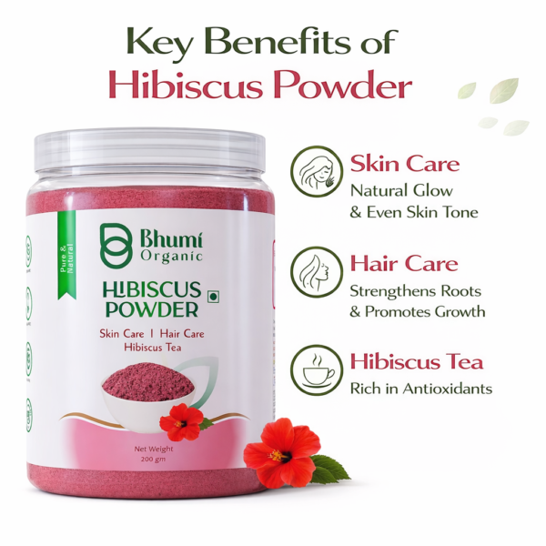 Pure Natural Hibiscus Powder 200g | For Hair Growth, Skin Care & Tea
