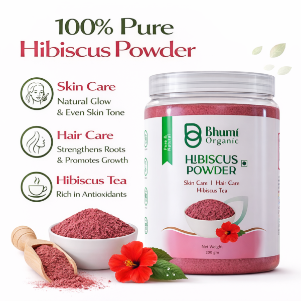 Pure Natural Hibiscus Powder 200g | For Hair Growth, Skin Care & Tea