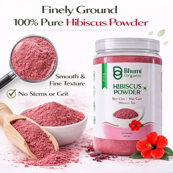 Pure Natural Hibiscus Powder 200g | For Hair Growth, Skin Care & Tea