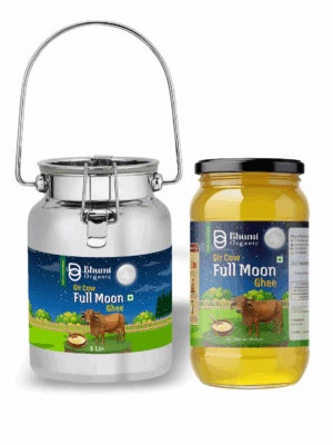 Bhumi Organic Full Moon Gir Cow Bilona Ghee - Made From Curd (5 LTR)(DOLCHI)+ (FREE 1 ltr Full Moon ghee)