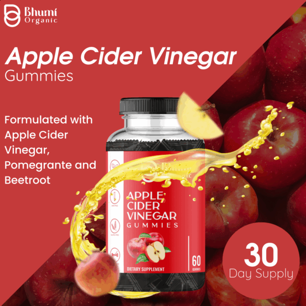 Apple Cider Vinegar Gummies, 60 Count, Dietary Supplement, Vegan, Gluten-Free