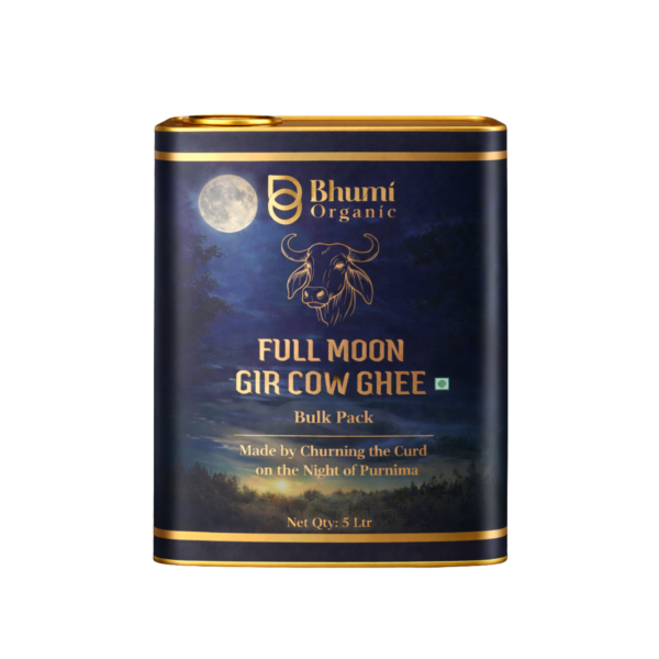 Full Moon Gir Cow A2 Bilona Ghee | Made from Curd | 5 LTR (TIN PACK)