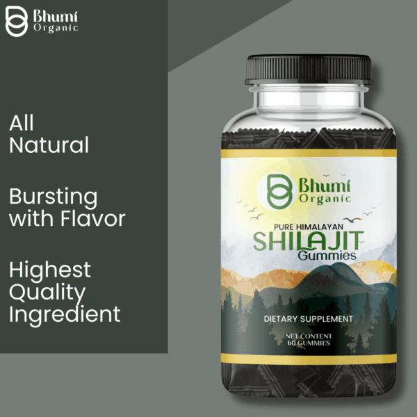 Pure Himalayan Shilajit Gummies, 60 Count, Dietary Supplement with Fulvic Acid and Ashwagandha