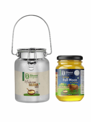 Gir Cow Bilona Ghee - Made From Curd (5 LTR)(DOLCHI) + (500 ml FULL MOON GIR GHEE)