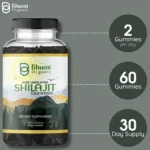 Pure Himalayan Shilajit Gummies, 60 Count, Dietary Supplement with Fulvic Acid and Ashwagandha