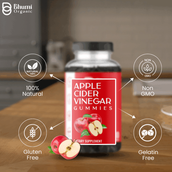 Apple Cider Vinegar Gummies, 60 Count, Dietary Supplement, Vegan, Gluten-Free