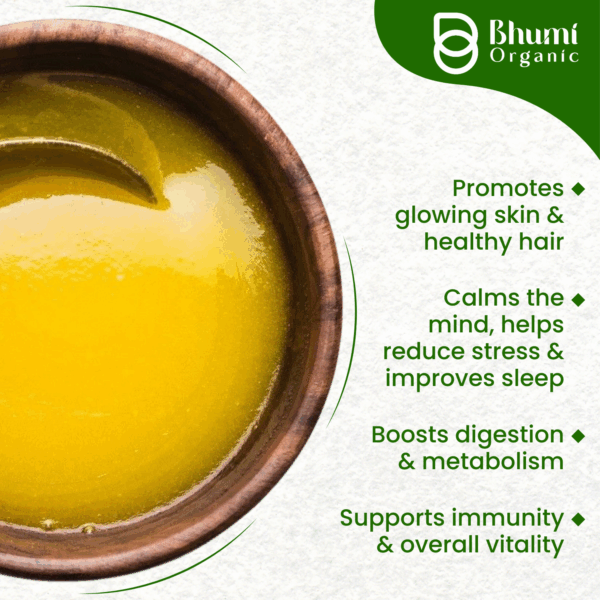 Bhumi Organic Full Moon Gir Cow Bilona Ghee - Made From Curd (5 LTR)(DOLCHI)+ (FREE 1 ltr gir cow ghee)