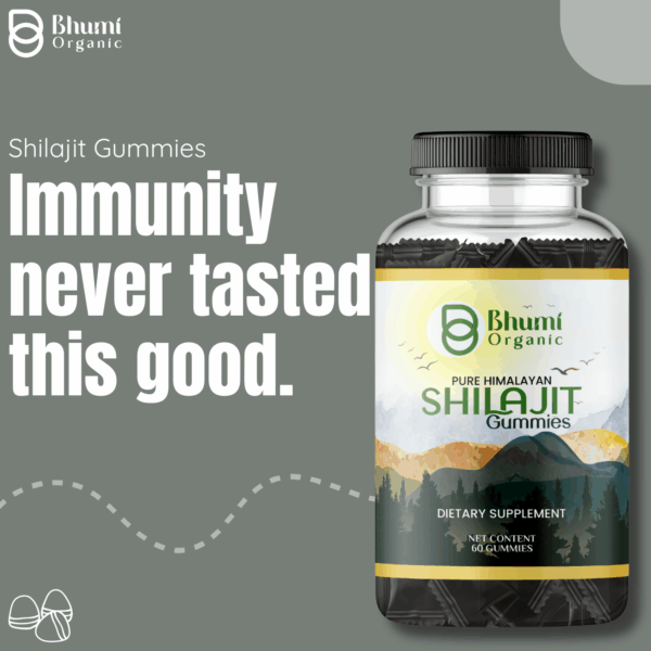 Pure Himalayan Shilajit Gummies, 60 Count, Dietary Supplement with Fulvic Acid and Ashwagandha