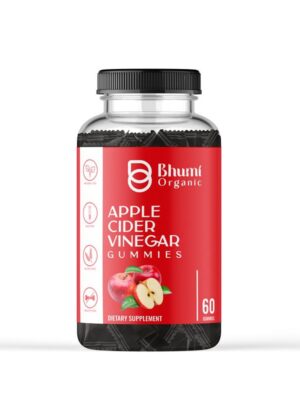 Bhumi Organic Apple Cider Vinegar Gummies, 60 Count, Dietary Supplement, Vegan, Gluten-Free