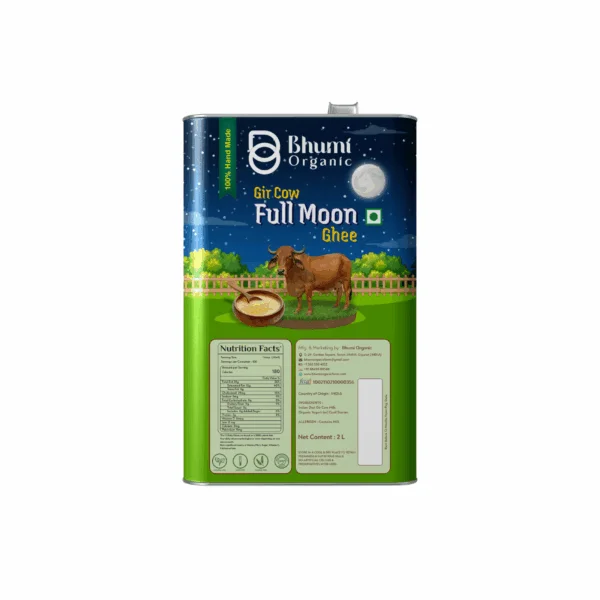 Full Moon Gir Cow Bilona Ghee - Made From Curd (2 LTR )(TIN PACK)