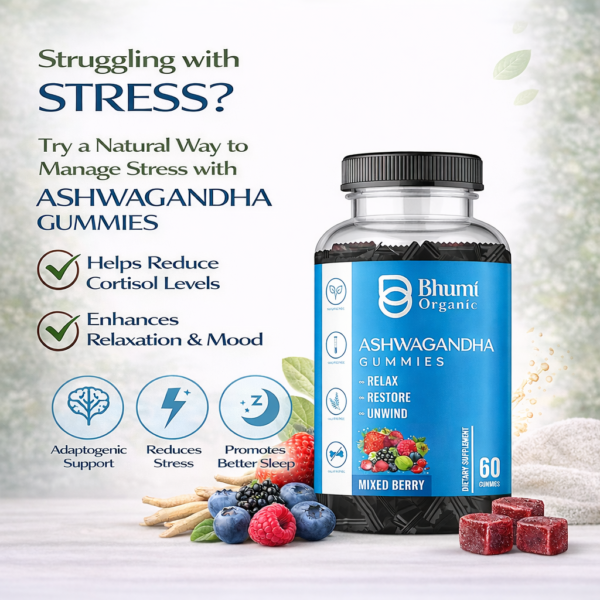 Ashwagandha Gummies | Vegan, Gluten-Free Stress Relief | Mixed Berry | 60 Count