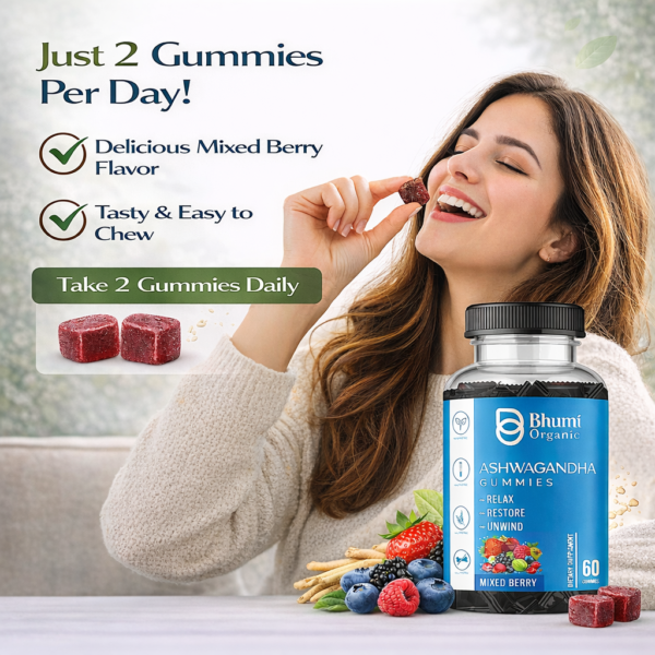 Ashwagandha Gummies | Vegan, Gluten-Free Stress Relief | Mixed Berry | 60 Count