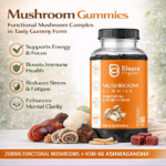 Mushroom Gummies | 2500mg Functional Mushrooms | Sugar-Free | 60 Gummies