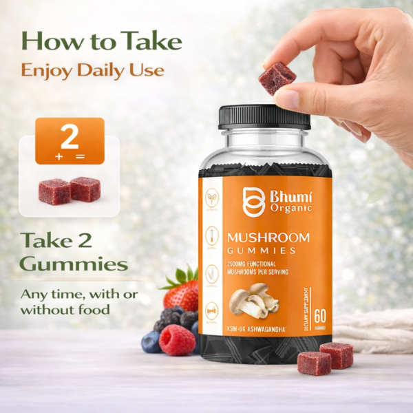Mushroom Gummies | 2500mg Functional Mushrooms | Sugar-Free | 60 Gummies