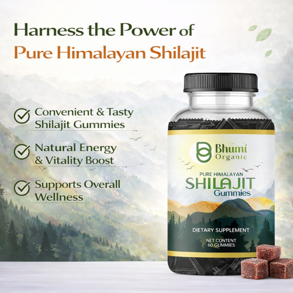 Pure Himalayan Shilajit Gummies | Fulvic Acid + Ashwagandha | Energy & Vitality | 60 Count