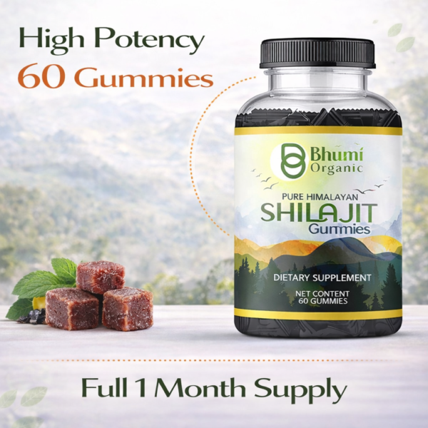 Pure Himalayan Shilajit Gummies | Fulvic Acid + Ashwagandha | Energy & Vitality | 60 Count