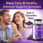 Elderberry Gummies | Immune Support with Zinc, Vitamin C & D3 | 60 Vegetarian Gummies