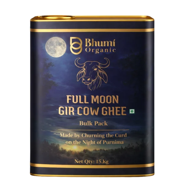 Full Moon Gir Cow A2 Bilona Ghee | Made from Curd |15 KG (TIN PACK)