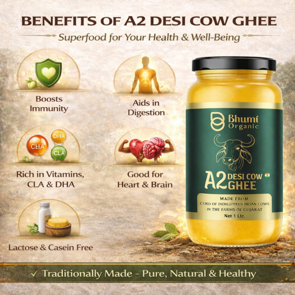 Desi Cow A2 Bilona Ghee Made from Curd | 15 KG (TIN PACK) | Traditional Wooden Churned