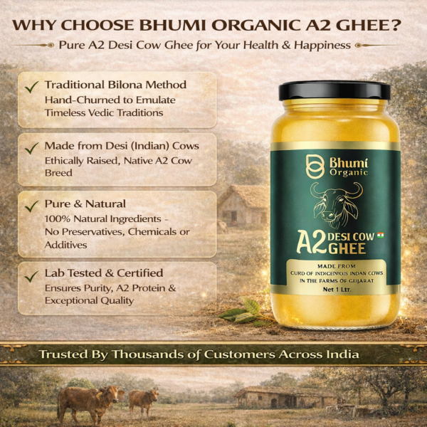 Desi Cow A2 Bilona Ghee Made from Curd | 15 KG (TIN PACK) | Traditional Wooden Churned