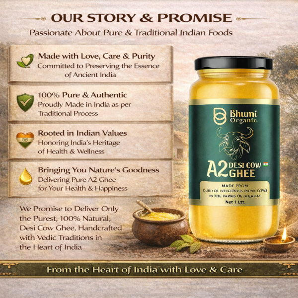 Desi Cow A2 Bilona Ghee Made from Curd | 15 KG (TIN PACK) | Traditional Wooden Churned