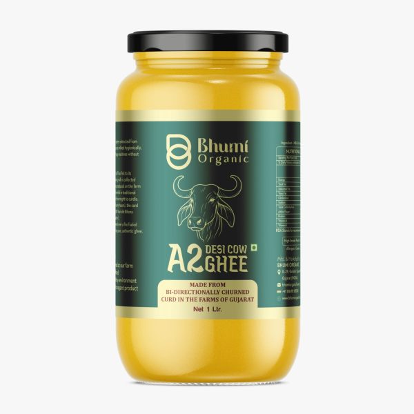 A2 Bilona Desi Cow Ghee Made from Curd | 1 LTR