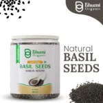 Bhumi Organic Basil Seeds 500g - Sabja Seeds | Beat the Summer Heat | High Fibre and Omega 3 | Seeds for Eating