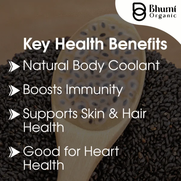 Bhumi Organic Basil Seeds 500g - Sabja Seeds | Beat the Summer Heat | High Fibre and Omega 3 | Seeds for Eating