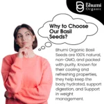 Bhumi Organic Basil Seeds 500g - Sabja Seeds | Beat the Summer Heat | High Fibre and Omega 3 | Seeds for Eating
